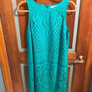 Loft Green Lace Dress Size 10